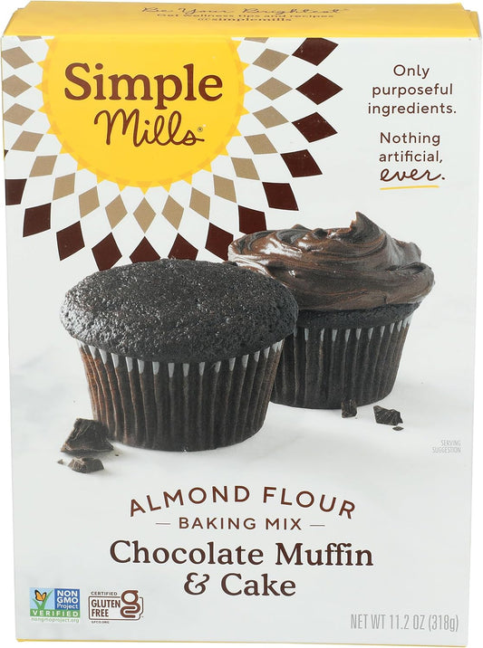 Simple Mills Almond Flour Baking Mix, Chocolate Muffin & Cake Mix - Gluten Free, Plant Based, Paleo Friendly, 11.2 Ounce (Pack of 1)