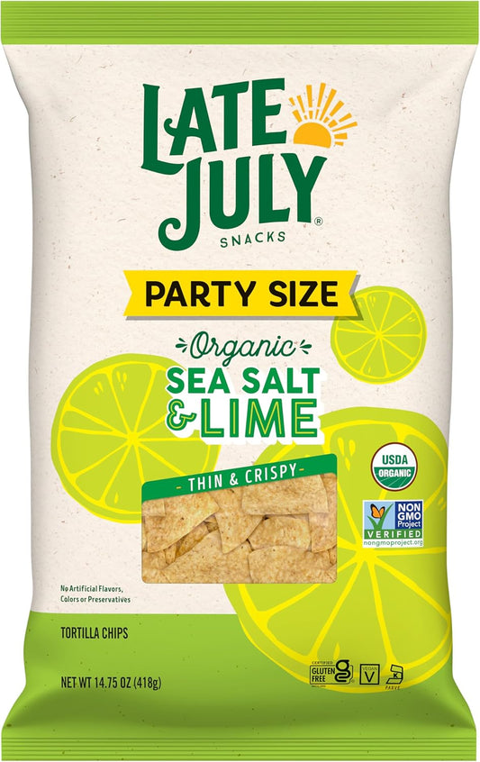 Late July Sea Salt & Lime Organic Tortilla Chips, 14.75 Oz Bag
