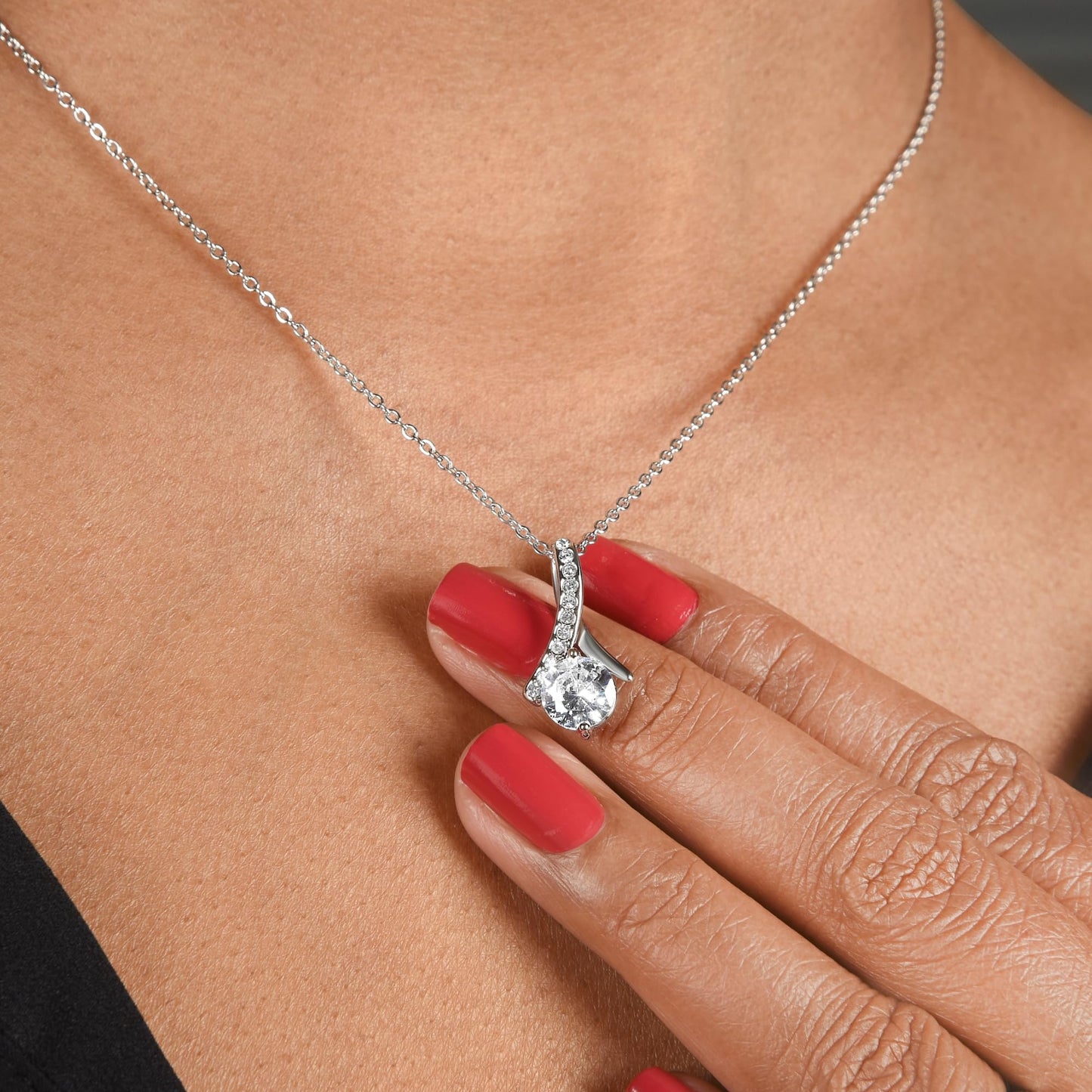 Love You This Much Promise 14k White Gold Necklace for Girlfriend | Romantic Birthday Gift for Girlfriend | Jewelry for Her | Luxury Gift Box with Sleeve (Promise Necklace, 14k White Gold)