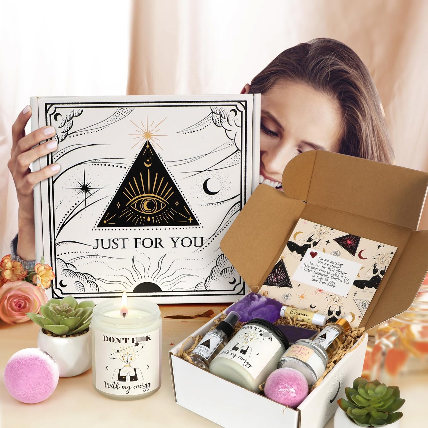 Care Package for Women, Self Care Gifts for Women Basket, Gifts for Womens Birthday Unique, Stress Relief for Mom/Wife/Friends, Witchy Gift, Divorce Breakup Gifts, Spa Gift Mother Day, Birthday