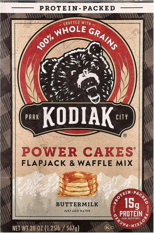 Kodiak, Power Cakes Flapjack and Waffle Mix, 20 Ounce