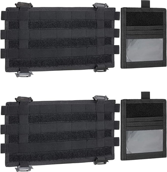 WYNEX Car Visor Organizer with Detachable Card Pouch | Auto Sun Visor Storage Molle Panel with Elastic Webbing Slots for Glasses & Tactical Gear | Fit Most Vehicle, SUVs & Trucks (2, Black (2-Pack))