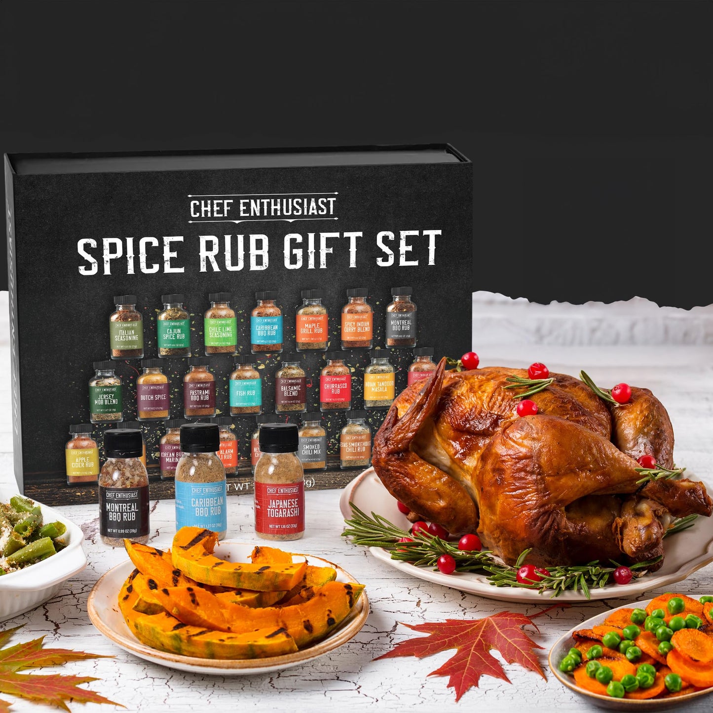 Grilling Spices & Seasoning Set - 24 Unique Gourmet BBQ Spice Rub Sampler (Kosher) - Gift Set for Birthday, Anniversary, Men, Dads, Husbands - By Chef Enthusiasts