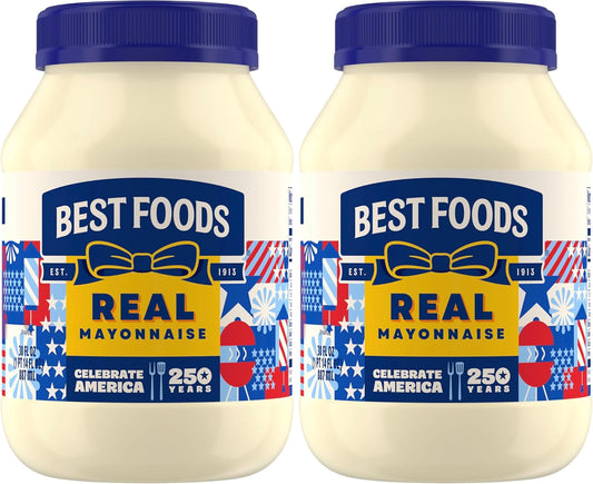 Best Foods Real Mayonnaise Mayo Jar For A Creamy Sandwich Spread or Condiment Gluten-Free, Made With 100% Cage-Free Eggs 30 oz (Pack of 2)