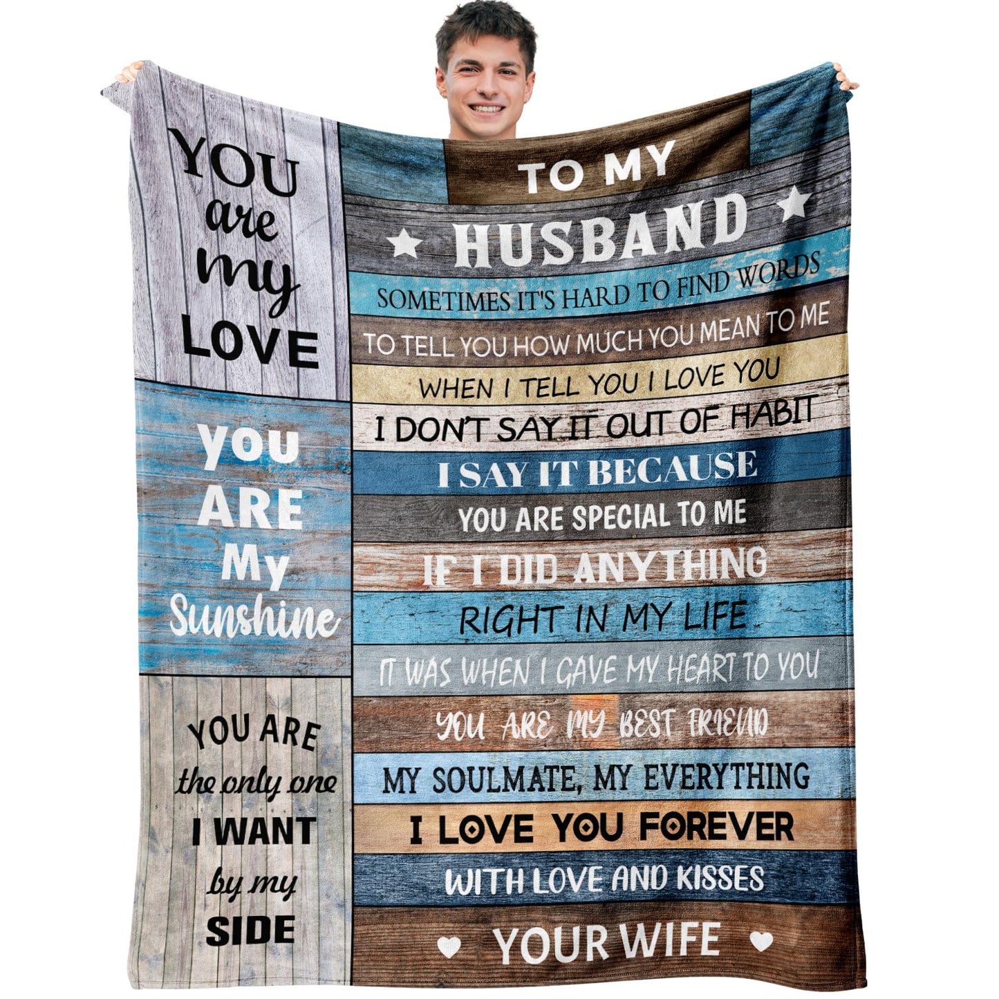 Fluxflix Husband Gifts from Wife, Husband Birthday Gift, Wedding Anniversary Birthday Gifts for Husbands Throw Blanket 60"X50"