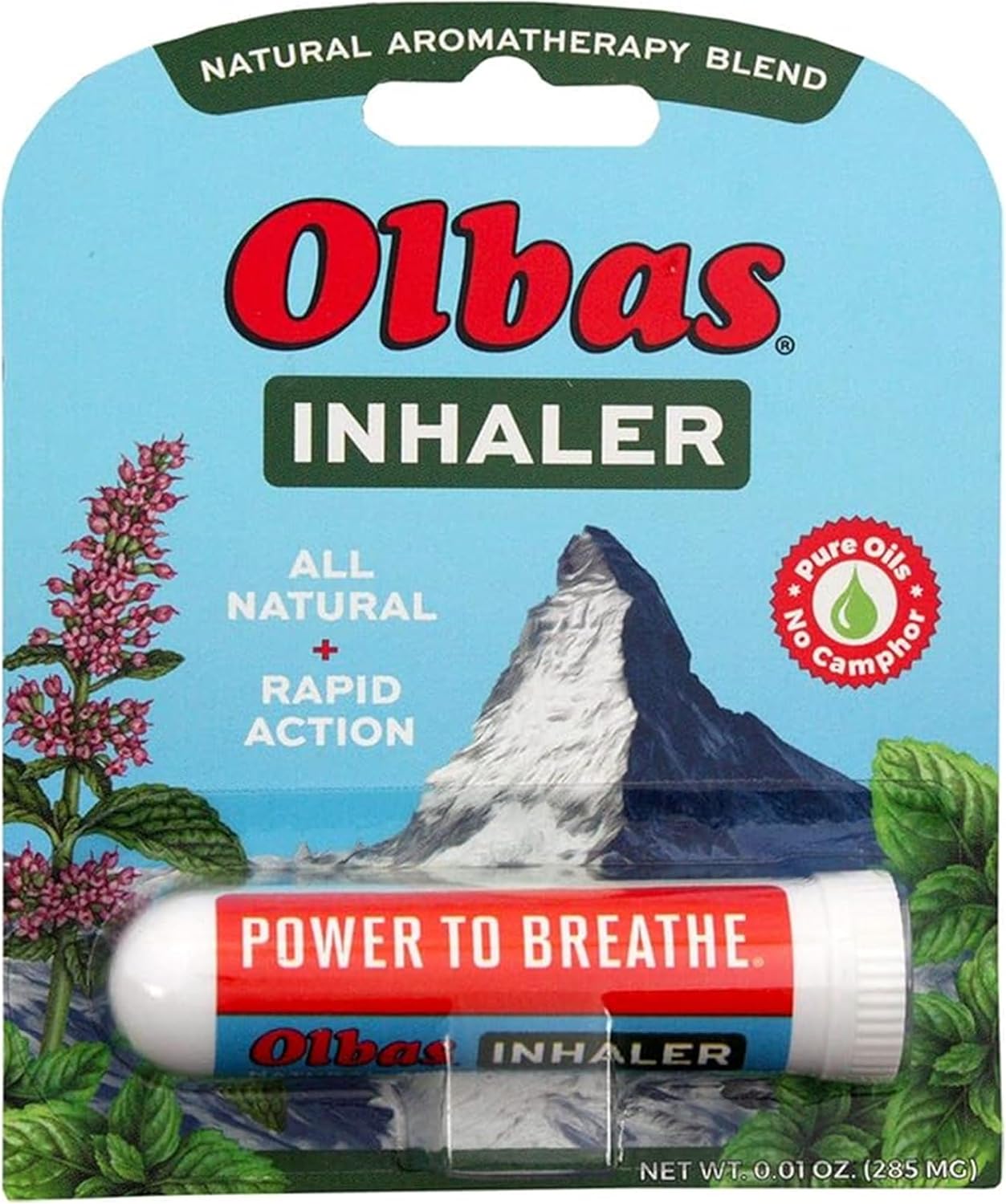 Olbas Inhaler Aromatherapy, Essential Oil Inhaler with Natural Oils, 1 Pack 285 mg, Pocket Sized Nasal Inhaler Stick for Clear Breathing and Sinus Relief