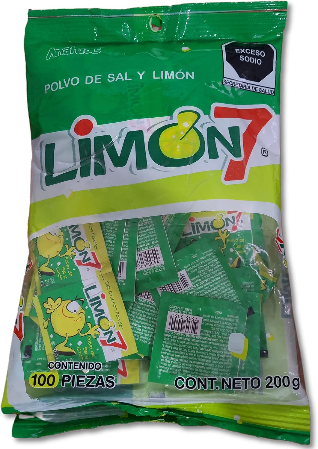 Limon 7 Salt & lemon powder 100pc bag 7oz by MEXICAN CANDY