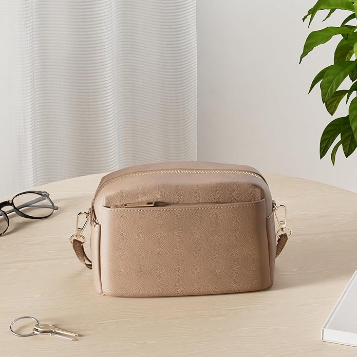 FashionPuzzle Triple Zip Small Crossbody Bag