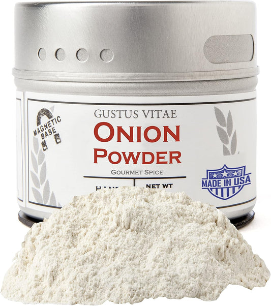 Onion Powder | All Natural, Non GMO | Sustainably Sourced Seasoning, Not Irradiated | Ultra Premium, Single Ingredient Spice | Hand Crafted in Small Batches | Made in USA | GLP-1 Friendly, Gourmet Spice | Gustus Vitae | #15