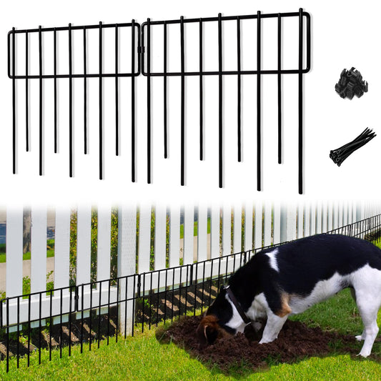 Animal Barrier Fence, 10 Pcs Upgrade 1.26 in Gap Decorative Fences No Dig Fence for Rabbits and Dog Ground Defense, Rustproof Metal Wire Garden Fence Border for Garden & Patio Landscaping