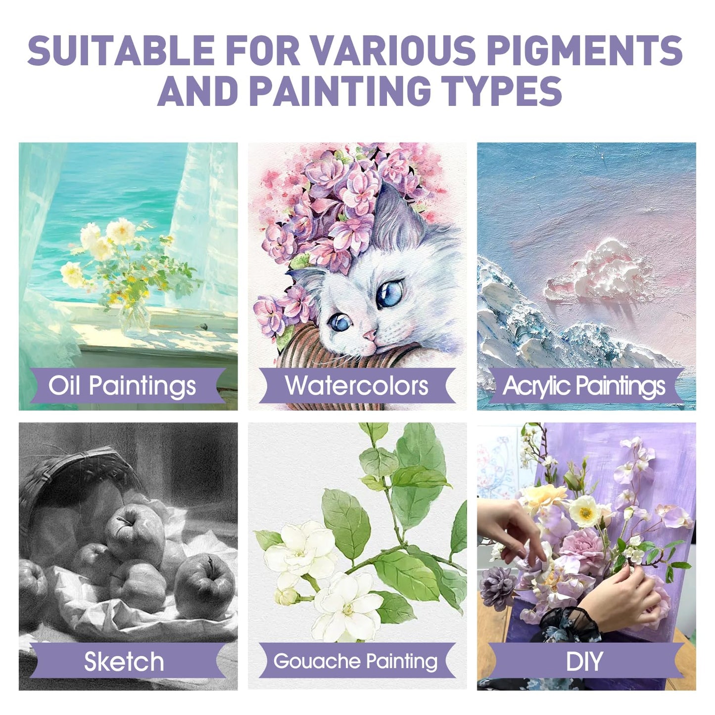 ESRICH Stretched Canvas for Painting 24x36 Inch, 2 Pack Large Canvas for Painting, Primed Acid-Free Cotton Blank Canvases 24x36 Inch, Large Painting Canvas for Oil Paint,Watercolor,Acrylic Paint.