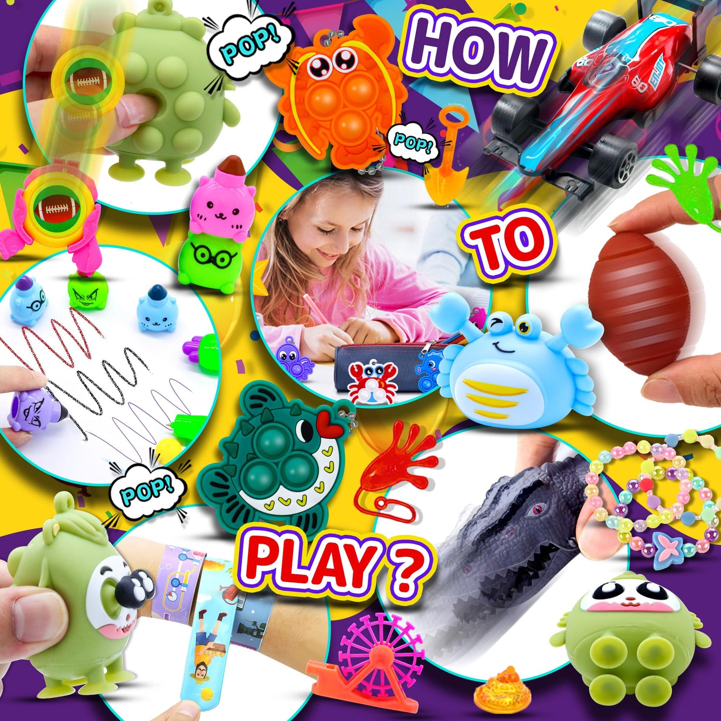 1000 PCS Party Favors for Kids, Bulk Fidget Toys,Goodie Bags Stuffers, Treasure Box Toy for Classroom Prizes, Birthday Gifts, Stocking Pinata Filler Stuffers