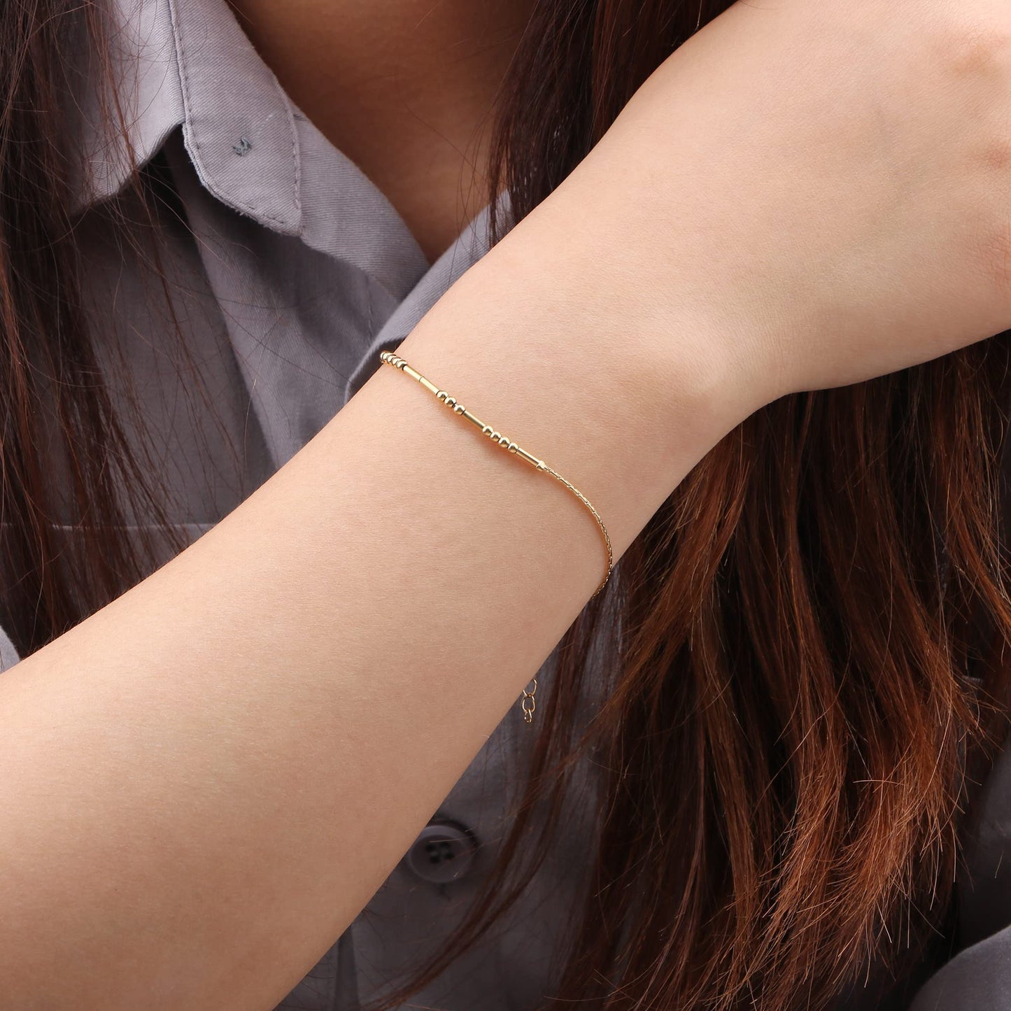 JoycuFF Badass bestie Best Friend Birthday Gifts for Women Unique Funny Gifts Morse Code Bracelets for Women Sister Birthday Christmas Graduation Friendship Jewelry Gifts Gold Bracelet