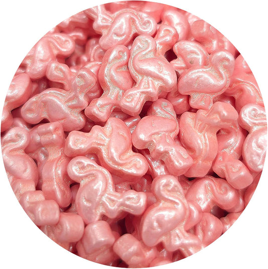 NCS Flamingo Shaped Edible Sprinkles – Pearlized Pink Cupcake, Cake & Cookie Decorations, 7 oz