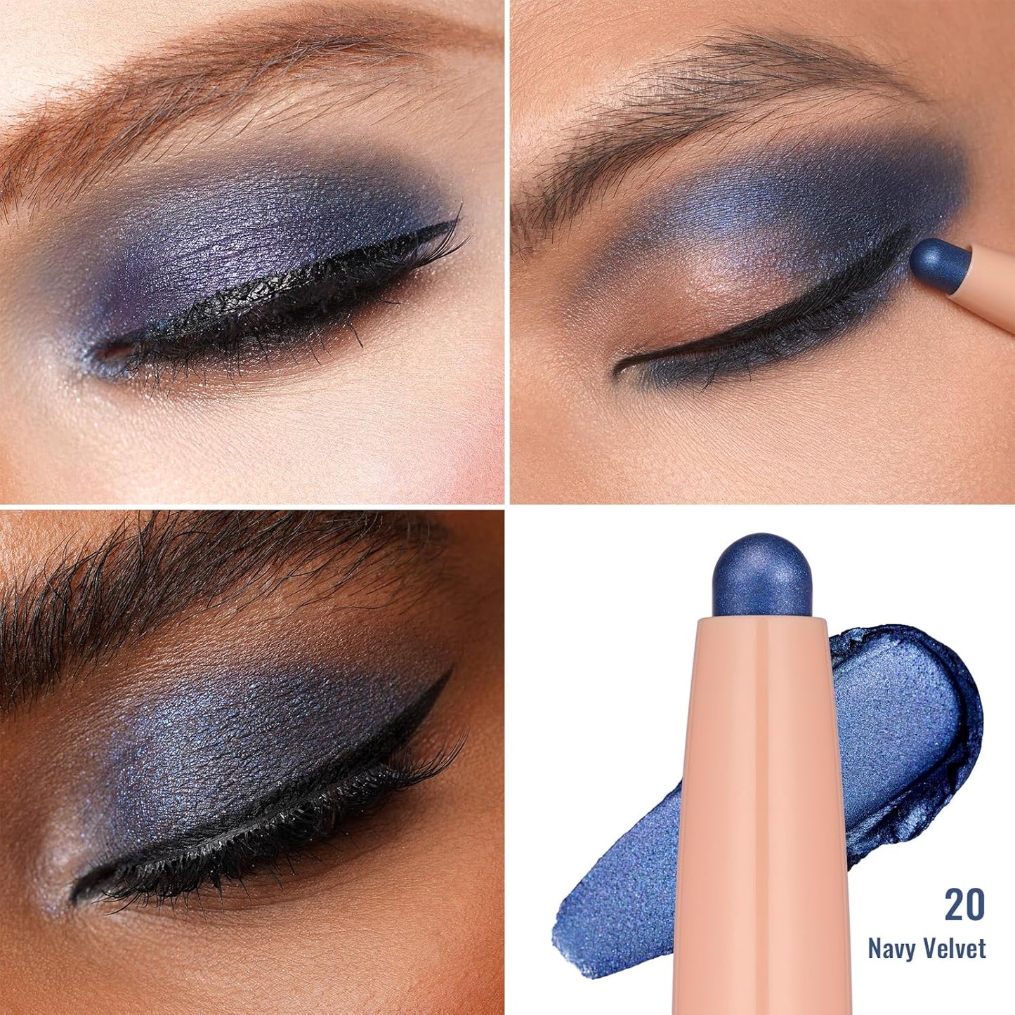 Oulac Eyeshadow Stick Set Smooth & Long Lasting, Twist-up Design Shimmering Glitter Finish, Blendable Eyes Makeup, Vegan & Cruelty-Free 3.8g X 4PCS