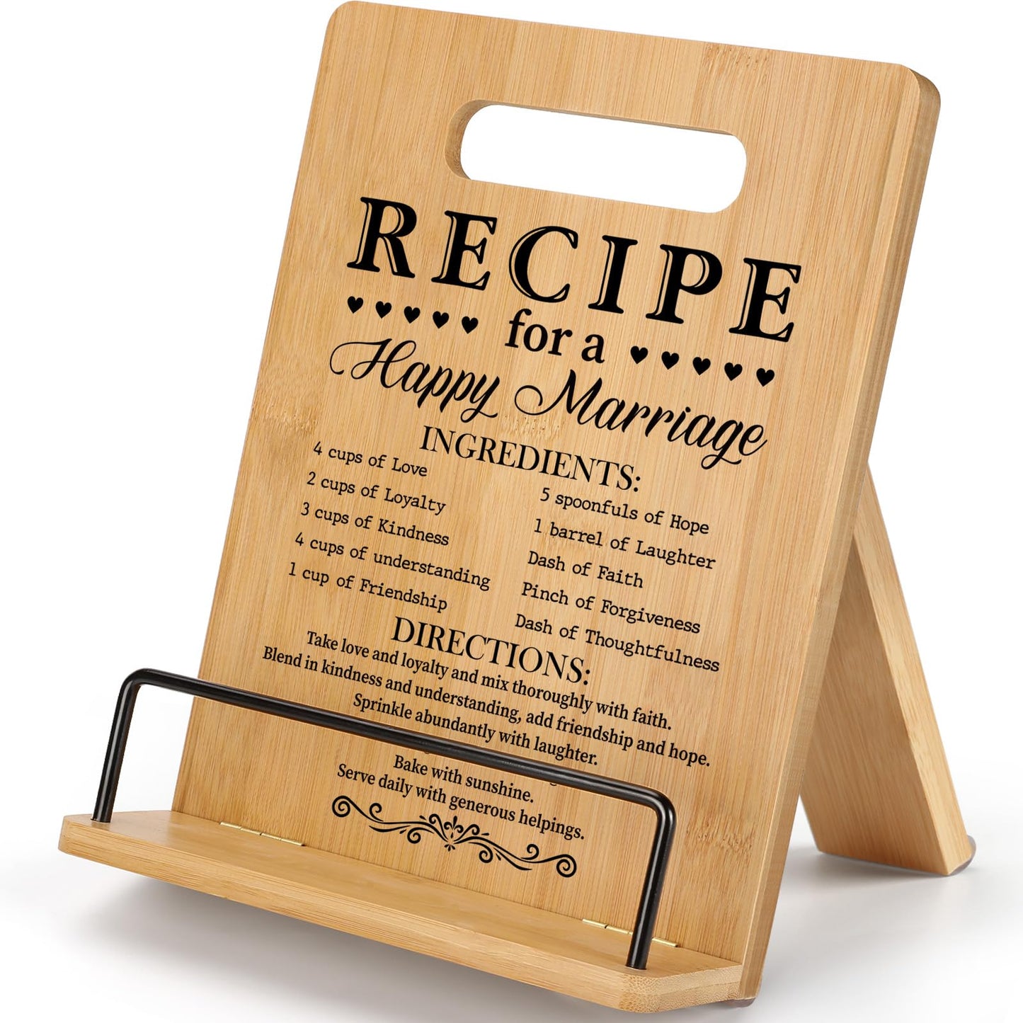 Wedding Gift for Couples 2025, Bridal Shower Gifts for Bride and Groom Engagement, Happy Marriage Cookbook Stand, Gifts for Wedding Shower, Newlywed Mr and Mrs Gifts Bride to Be Gifts