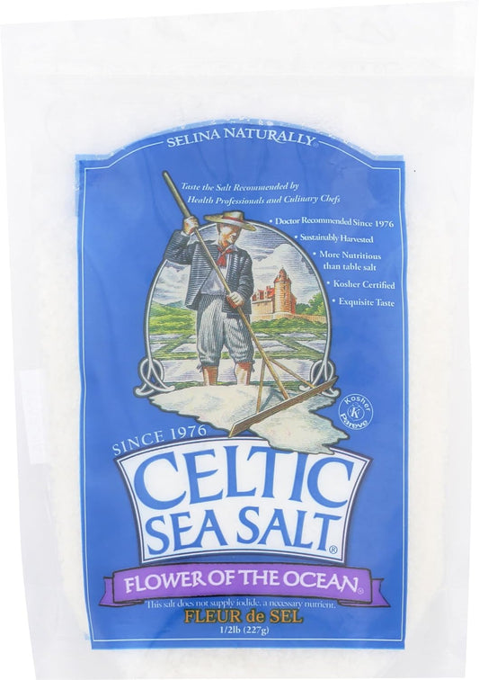 Celtic Sea Salt Bag, Flower of The Ocean, 8 Ounce