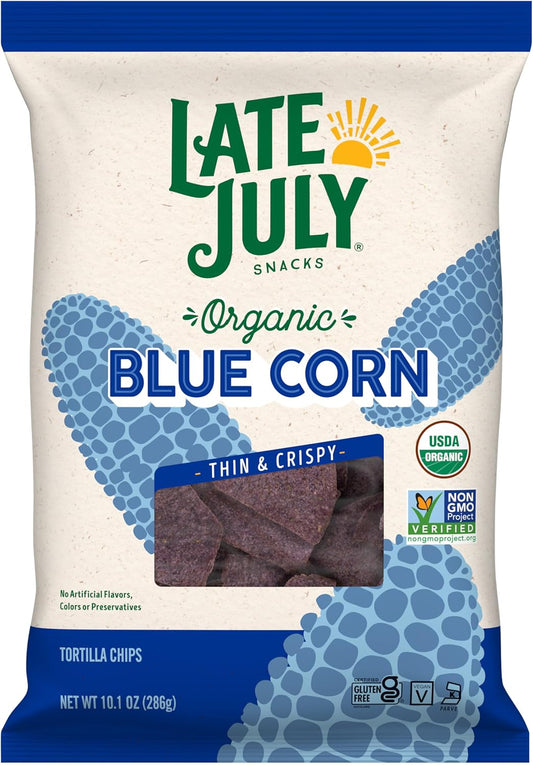 Late July Blue Corn Organic Tortilla Chips, 10.1 Oz Bag