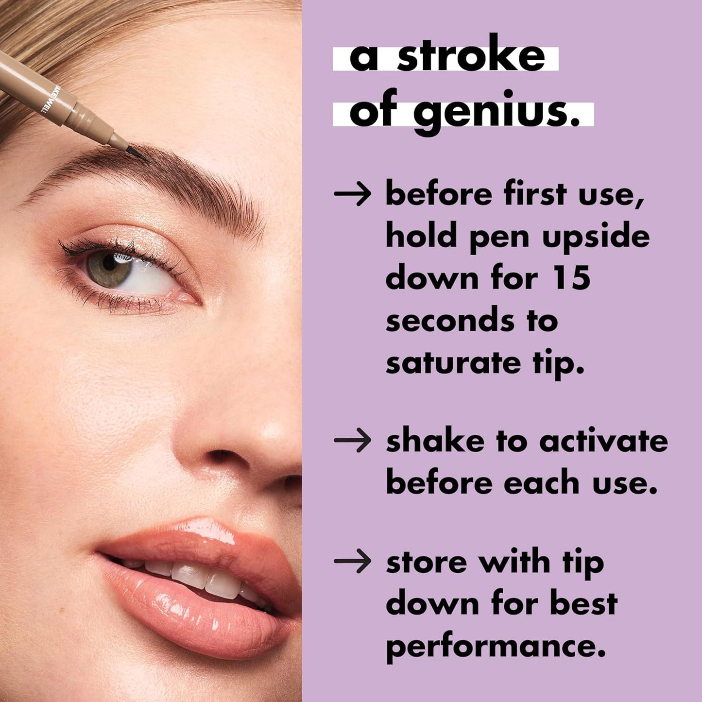 e.l.f. Holy Strokes Micro-Fine Brow Pen, Liquid Waterproof Eyebrow Makeup For Detailing & Adding Dimension, Vegan & Cruelty-Free, Auburn