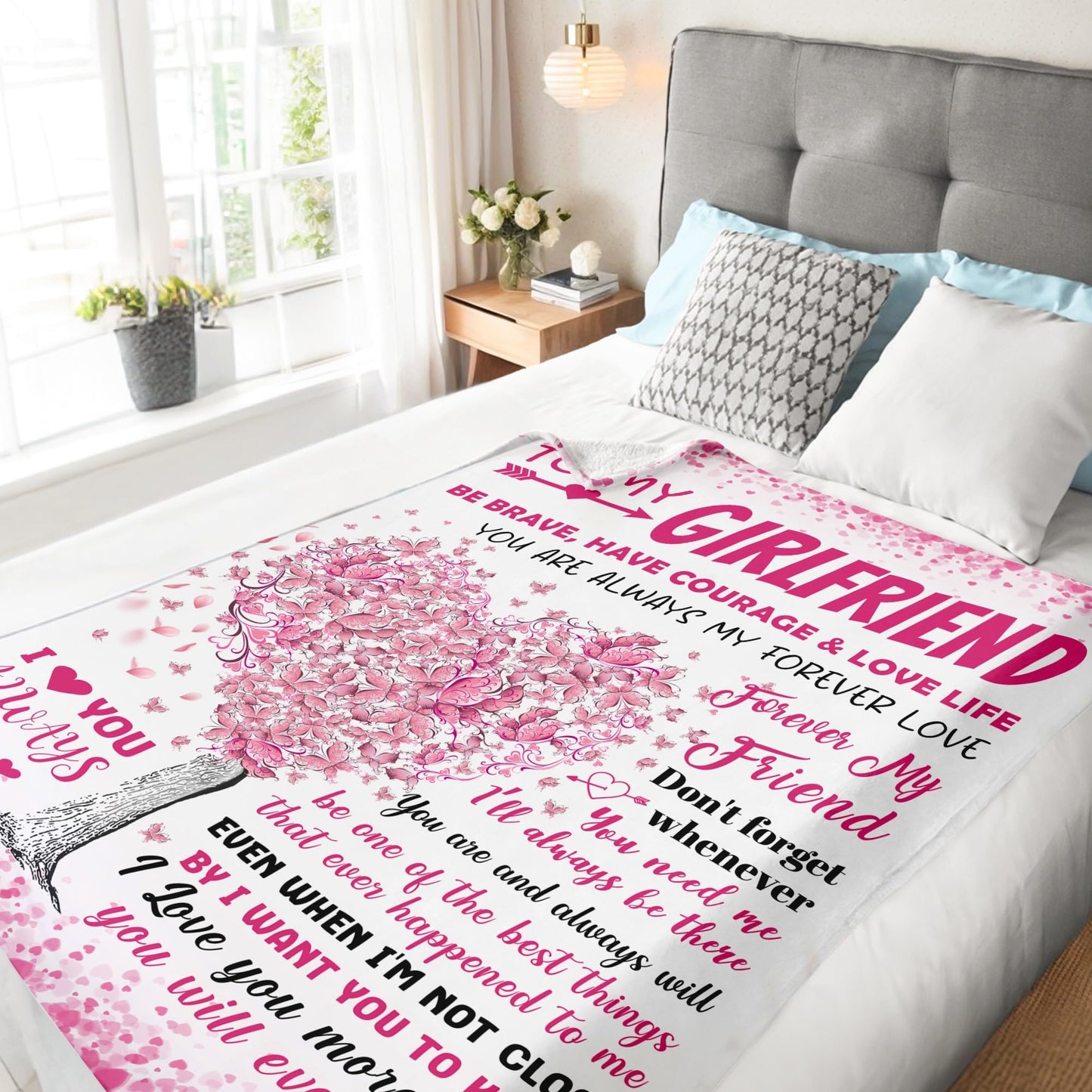 Gifts for Girlfriend - Anniversary Girlfriend Gifts for Women - Graduation & Mothers Day Birthday Gifts for Girlfriend - Romantic Love Present | Valentines Day Gift for Her - Throw Blanket 50"x60"