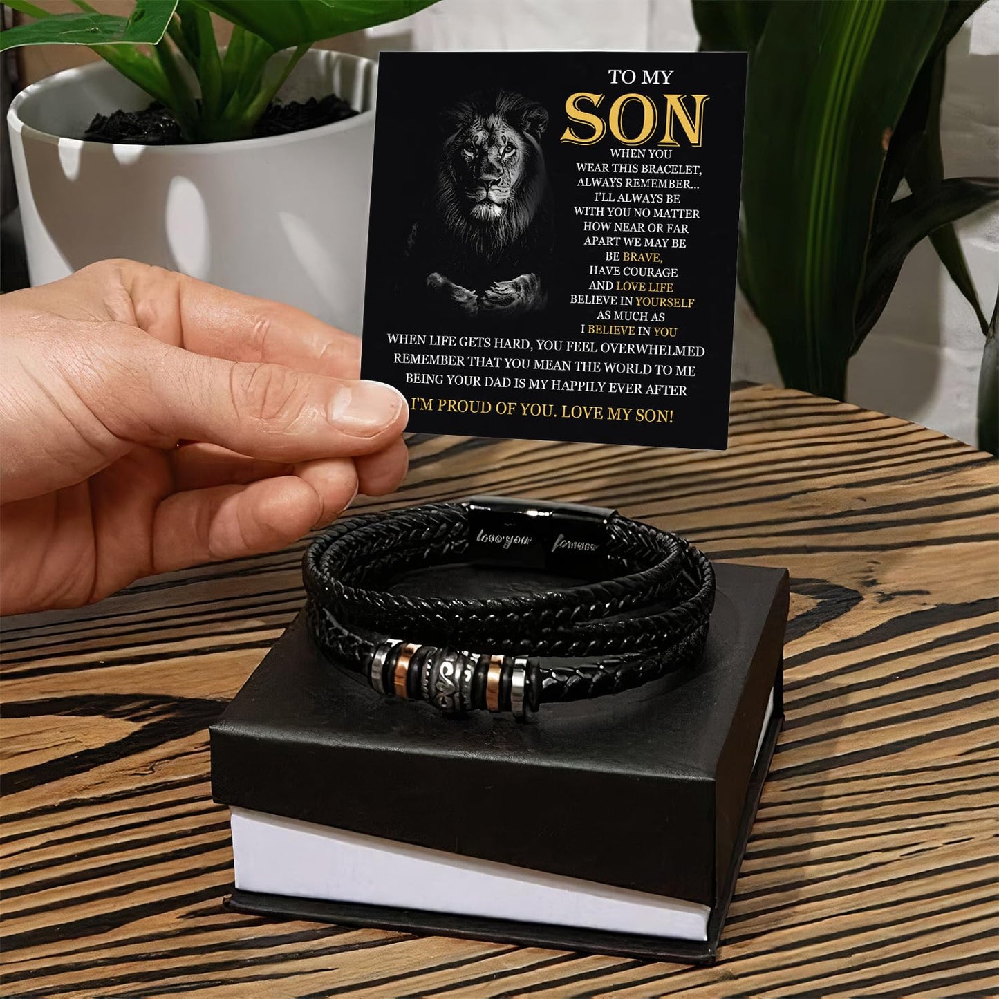 To My Son Bracelet for Son from Mom ad Dad, Stainless Steel Engraved Love You Forever Jewelry, Love You Forever Bracelets Comes With Message Card And Gifts Box