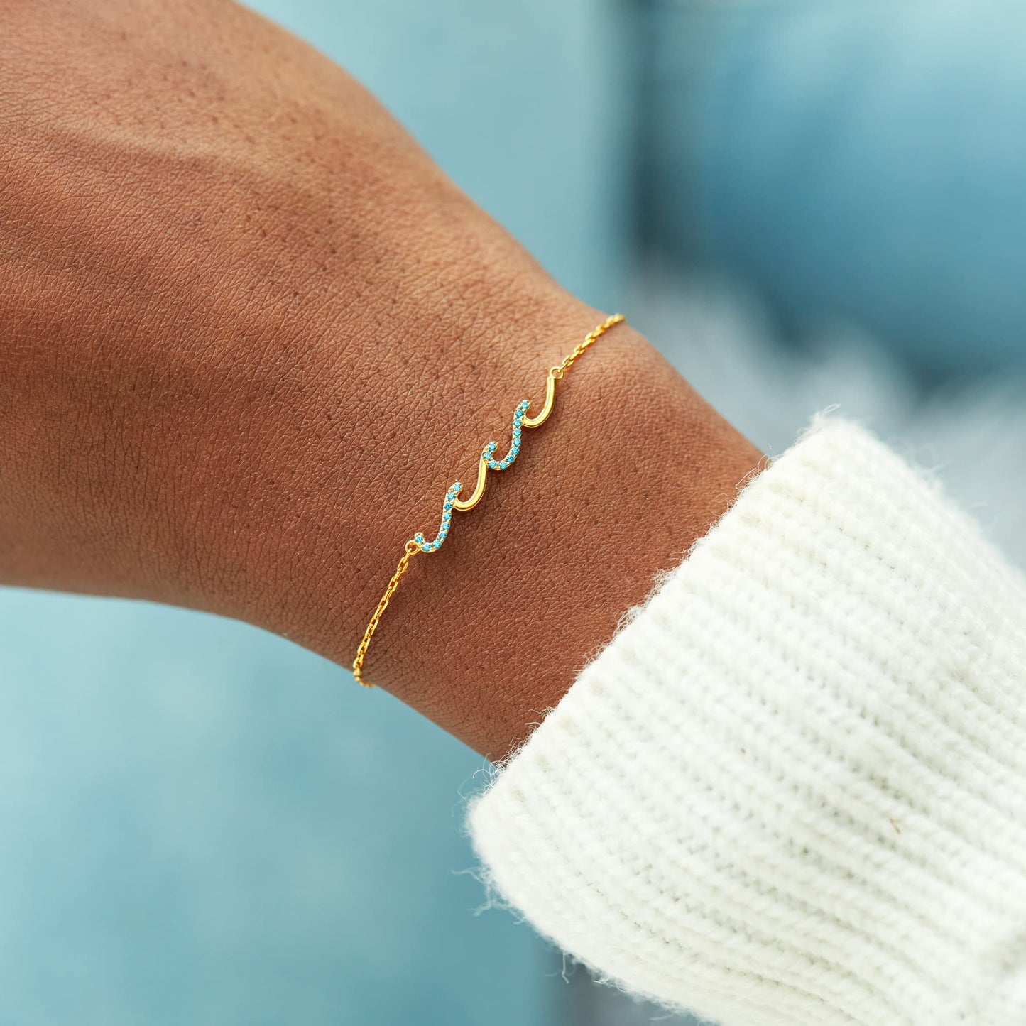 STORYJEWELLERY Birthday Gifts for Women, 30th 40th 50th 60th 70th 80th Birthday Gifts for Women, Birthday Gifts for Friend Daughter Mom and Sister, 925 Sterling Silver Wave Bracelet