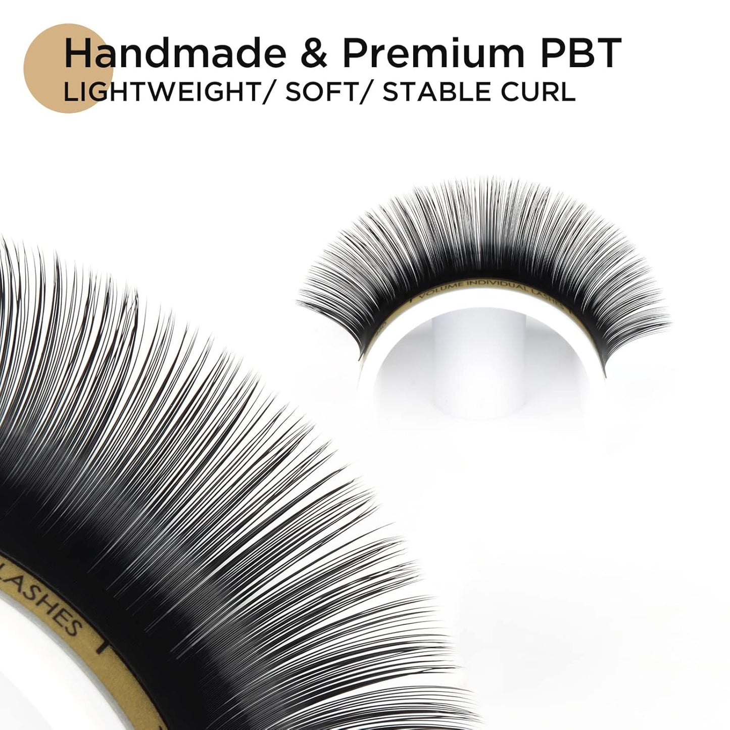 LASHVIEW Faux Eyelash Extensions Volume Fan for Professional Salon UseThickness 0.05mm Soft D Curl Length 8-15mm mixed Semi-Permanent Individual Silk Lashes