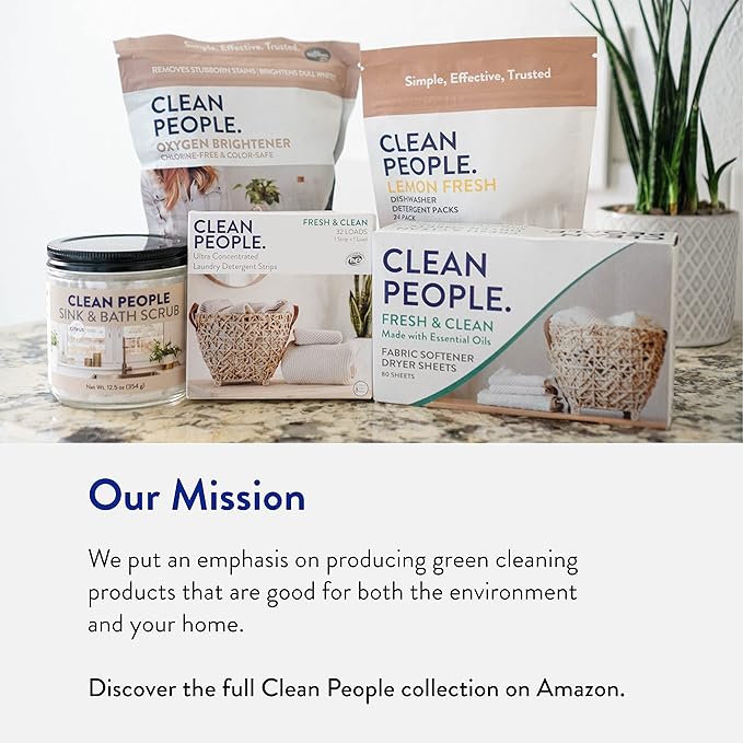 The Clean People Fabric Softener Sheets - Dryer Sheets - Softens & Removes Static Cling - Vegan Laundry Softener, Essential Oils - Spring 240 Pack
