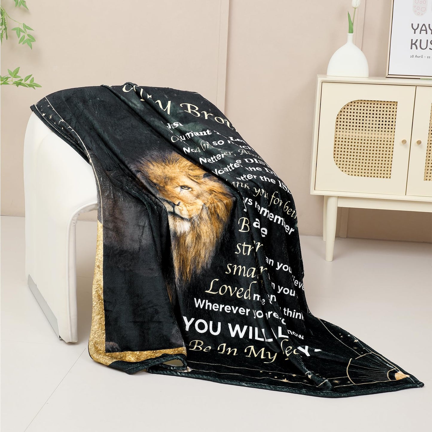 Ujifuis Gifts for Brother Blanket Gifts from Sister to Brother Birthday Gifts for Men Birthday Gifts for Brother Gifts from Sister for Brother Lion Blanket Gift for Brother 60"x80"