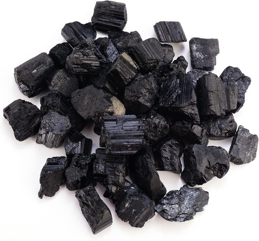Apengshi Natural Black Tourmaline Raw Stone 0.97lb（440g） Bulk Rough Natural Reiki Energy Purification Negative Energy Healing Crystal Chakra Balance Spiritual Gift