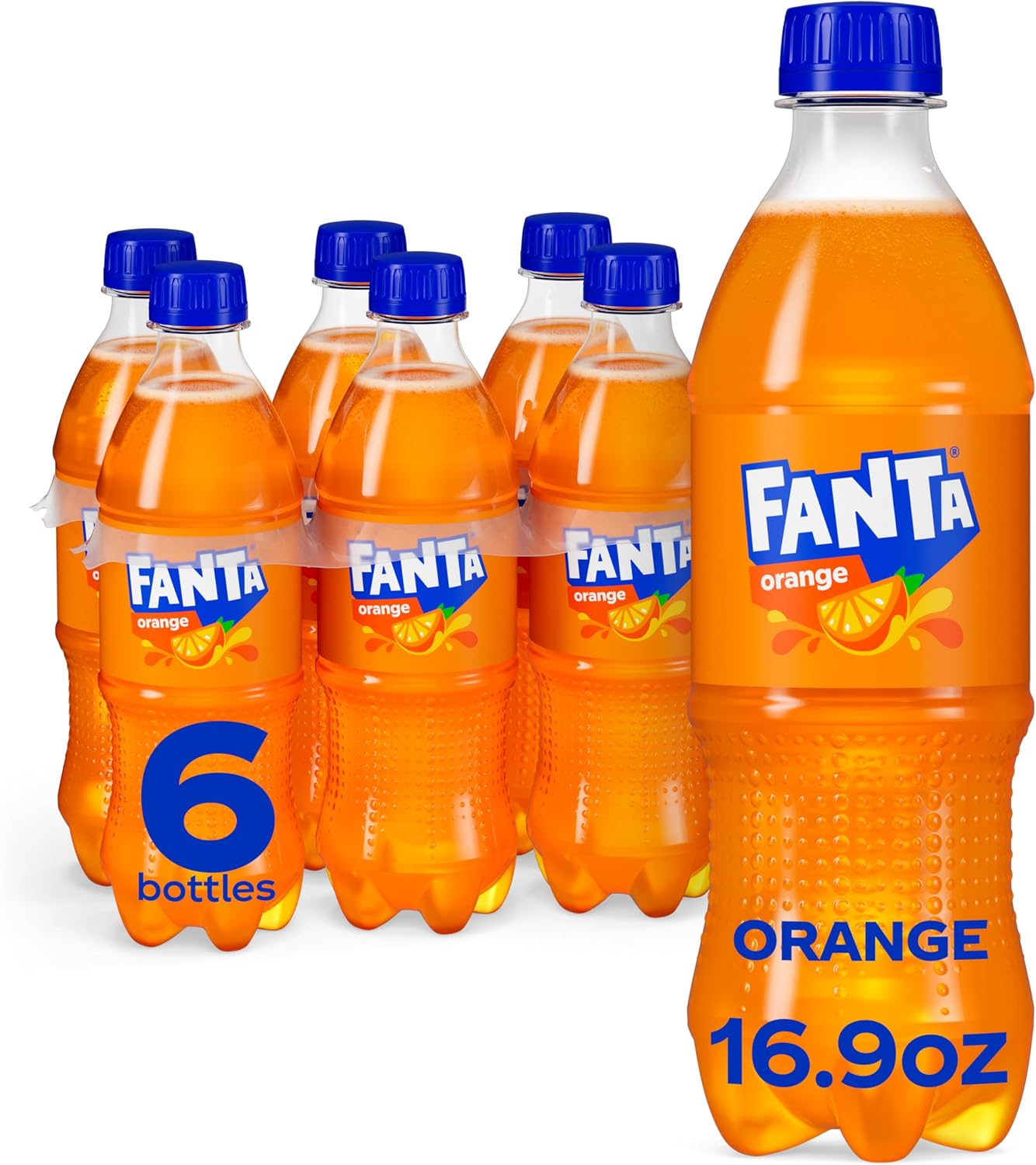 Fanta Orange Soda Soft Drink, 16.9 fl oz Bottles, 6 Pack