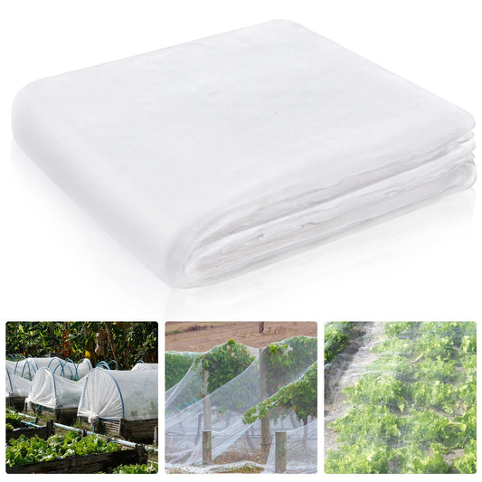 Hoolerry Mosquito Netting Ultra Fine Garden Netting Large Plant Covers Bird White Bug PE Mesh for Protecting Vegetable Fruits Flowers Tree Frost Animals(20 x 25 Ft)
