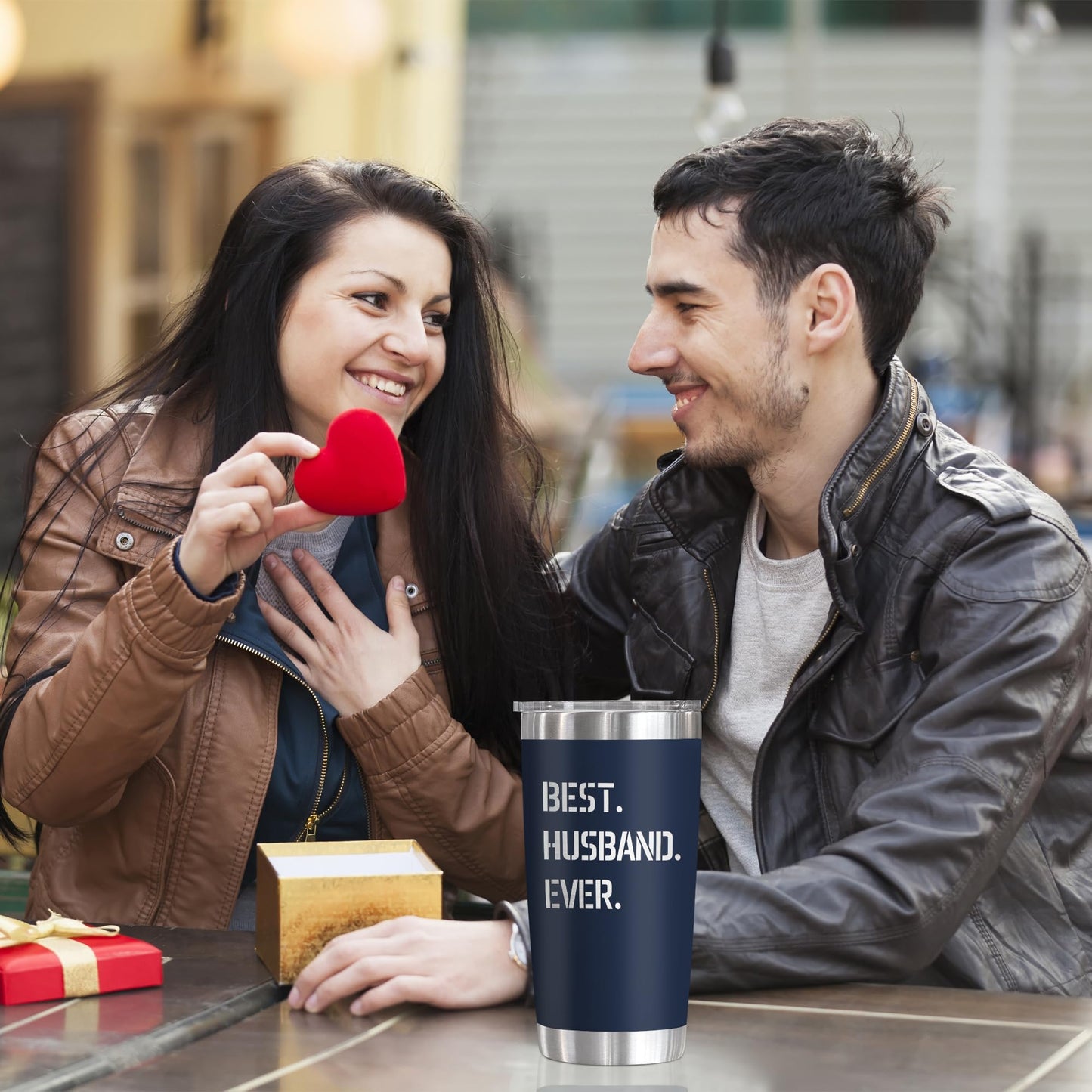 TEEZWONDER Husband Gifts from Wife - Stainless Steel Insulated Coffee Tumbler with Lid 20 oz - Husband Birthday Gift Ideas, Anniversary Wedding Gifts for Him, Cool Stuff for Men