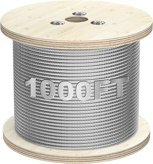 BLIKA 1000FT 3/16" Stainless Steel Cable, 304 Stainless Steel Decking Railing Cable with 7 x 19 Strand Construction, 3700lbs Breaking Strength Marine Grade for Rail, Deck and DIY Balustrade