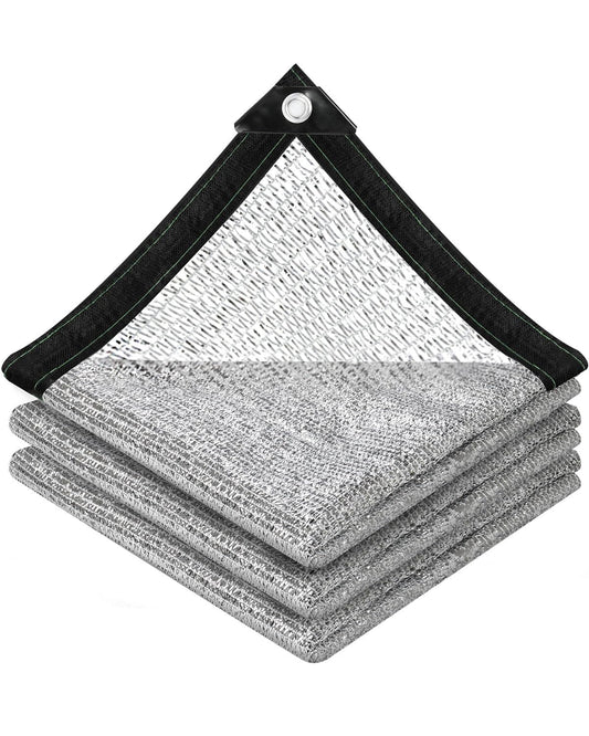 vensovo 40% Aluminum Shade Cloth - Reflective Aluminium Shade Netting Sun Shade Cover with Grommets for Cars, Dogs, Outdoor, RV, Patio (10x25FT)