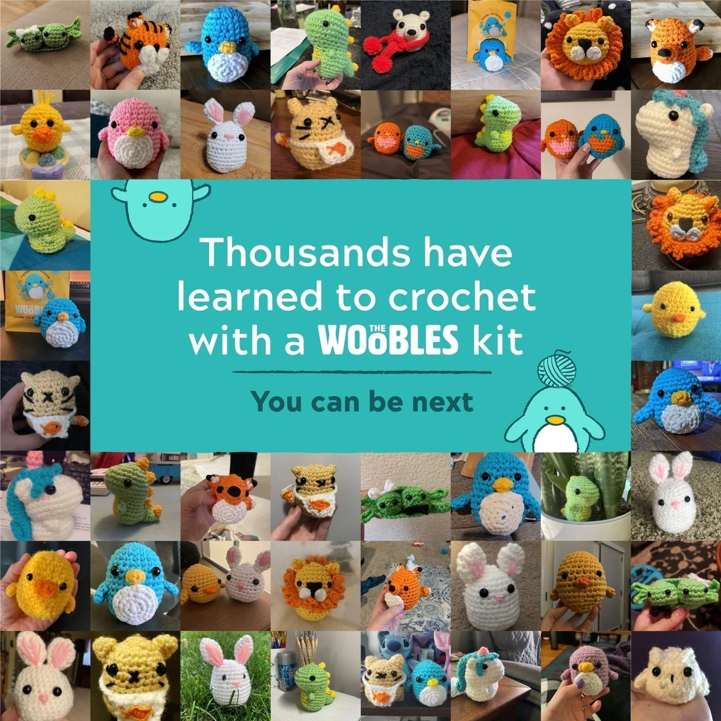 The Woobles Crochet Kit for Beginners - Easy Arts and Crafts Knitting & Crochet Animals Kit As Seen On Shark Tank - Sebastian The Lion