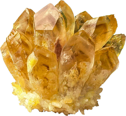 Crystal Cluster Electroplate Natural Quartz Mineral Specimen for Home Decor,Reiki Healing, February Birthstone Gift (Citrine)