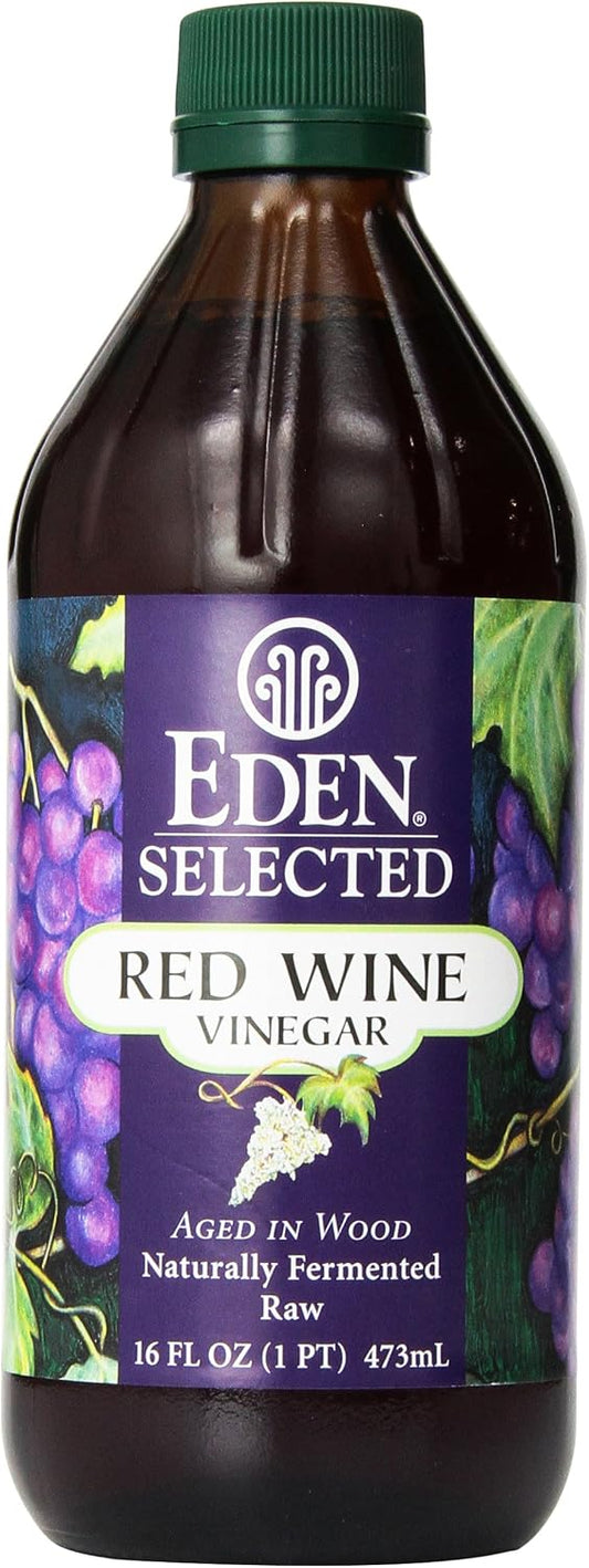 Eden Organic Red Wine Vinegar, 16 fl oz, Raw, Amber Glass