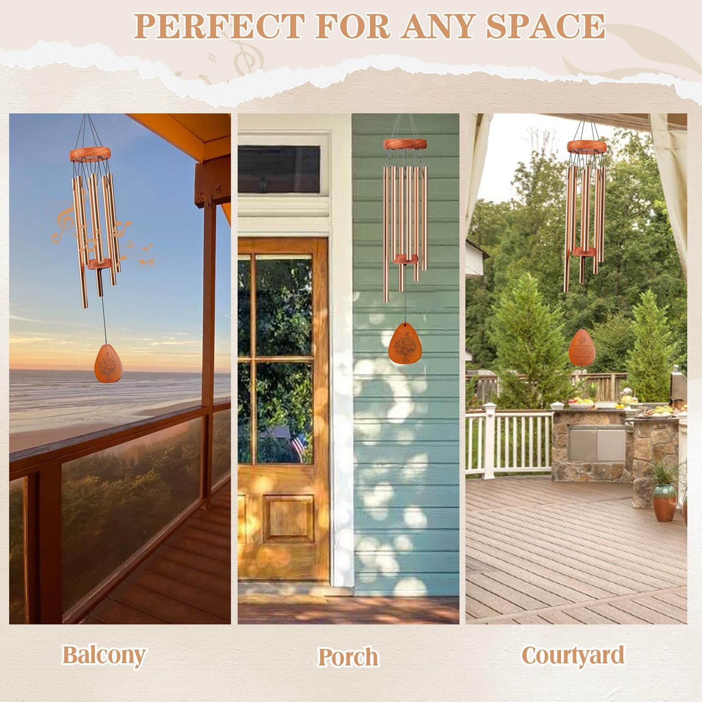 Gifts for Mom, Wind Chimes for Outside, Windchimes Hanging for Home Decor, Memorial Moms Birthday Gifts Christmas Mothers Day Thanksgiving (Mom)