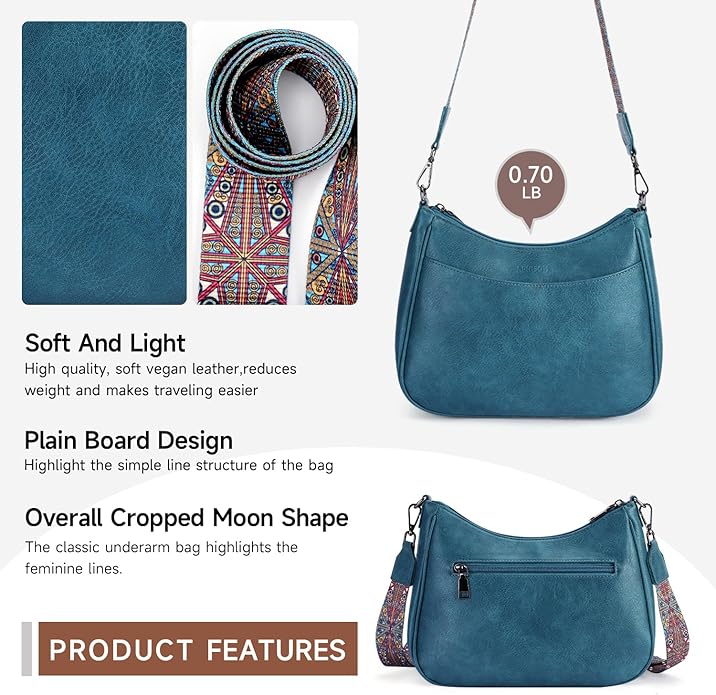APHISON Trendy Leather Crossbody Purse with Adjustable Strap, Women's Shoulder Handbag
