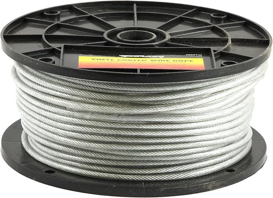 Forney 70451 Wire Rope, Vinyl Coated Aircraft Cable, Silver, 250-Feet-by 3/32-Inch thru 3/16-Inch