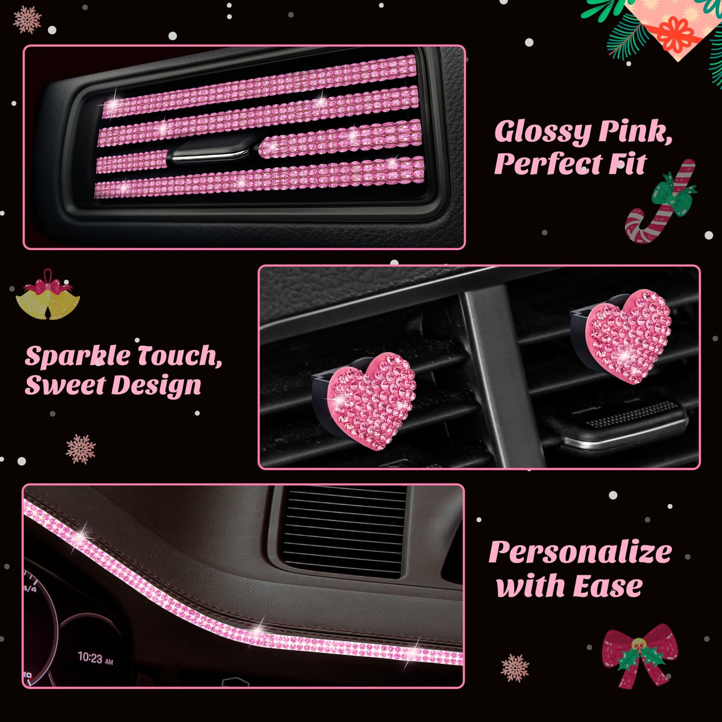 Advent Calendar 2025 for Women - 24 Days of Pink Car Accessories Gift Set, Christmas Countdown Calendar with Sparkly Interior Décor, Luxury Holiday Gifts for Wife, Girlfriend, Mom, Coworker