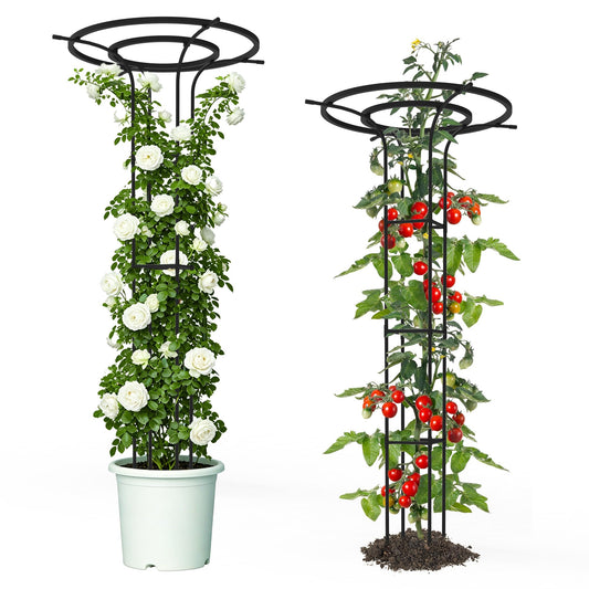 Trellume Trellis for Climbing Plants Outdoor, 70.9 Inch Mushroom Top Trellis for Climbing Plants, Metal Plant Support for Potted Plants Climbing Vine Rose Clematis Vegetable Trellis (2 Pack)