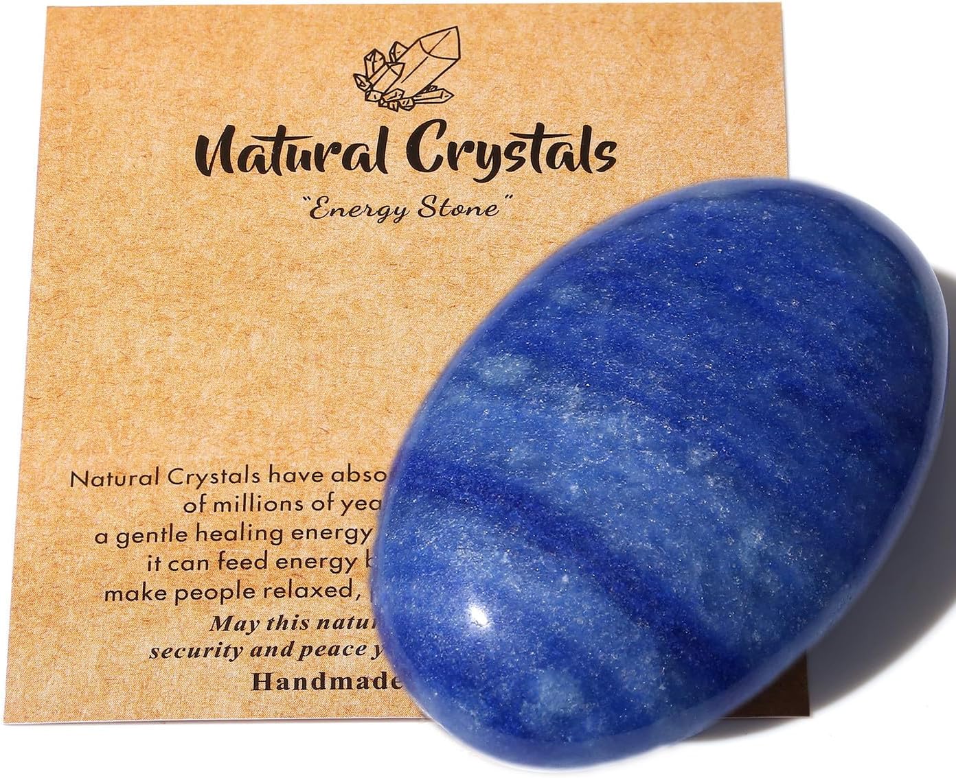MAIBAOTA 2.4" Large Blue Aventurine Crystal Stone Polished Palm Stone Healing Crystals 0.7" Thick Natural Reiki Gemstone Worry Stone Energy Balancing Anxiety Stress Relief Meditation 1 Pc