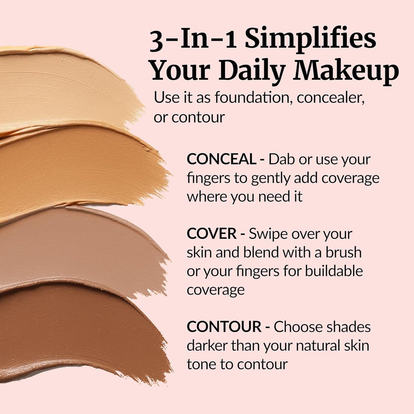 Vibriance Complexion Sticks - Foundation for Mature Skin - Sheer, Buildable Coverage Face Makeup Foundation for Older Women - 3-in-1 Base, Contour, Concealer - Dark