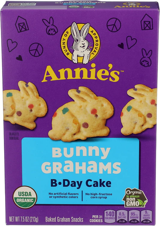 Annie's Organic Birthday Cake Bunny Graham Kids Snacks, 7.5 oz