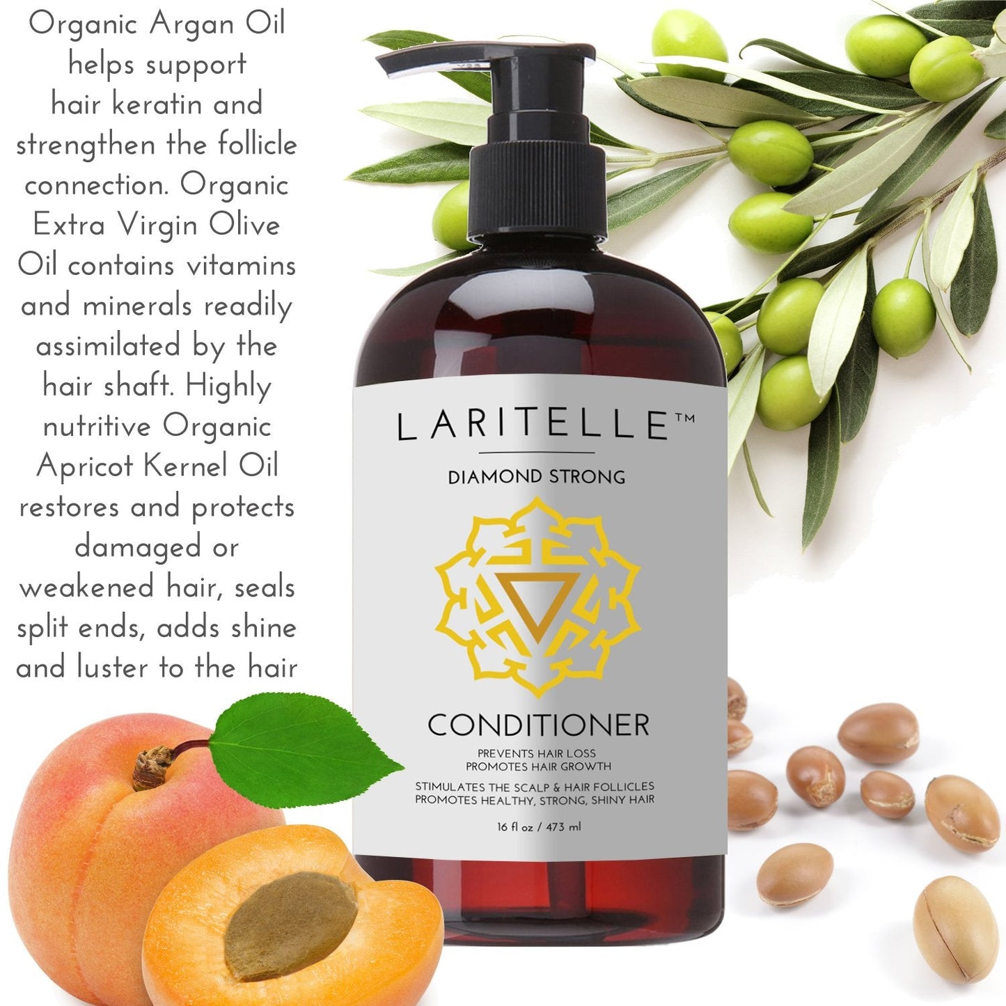 Organic Conditioner 16 oz. Rosemary, Ginger, Cedarwood. Promotes Hair Growth, Prevents Hair Loss GF