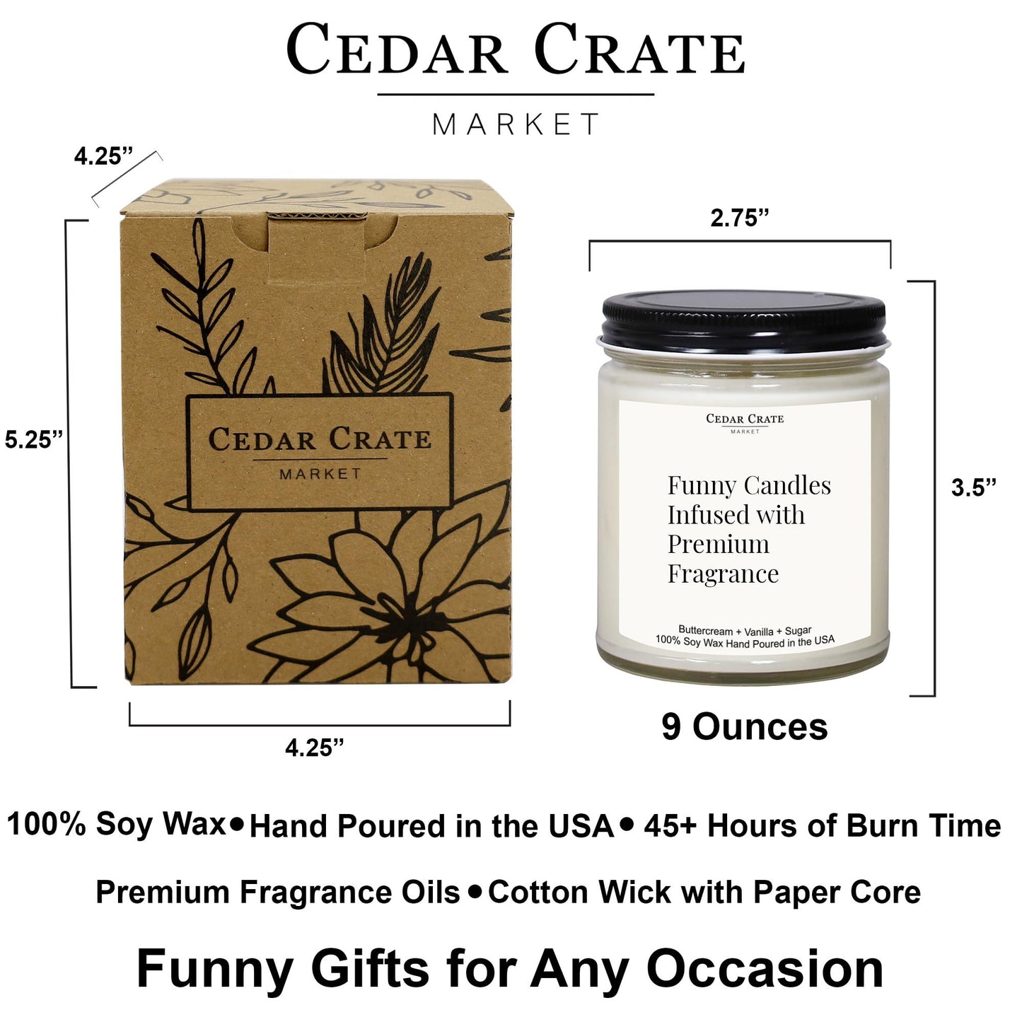 Cedar Crate Market - Anniversary Candle - Smells Like You're Stuck with Me Romantic Wedding Anniversary Present for Men, Women, Couples, Wife, Husband, Him & Her, Soy Wax Scented Candle