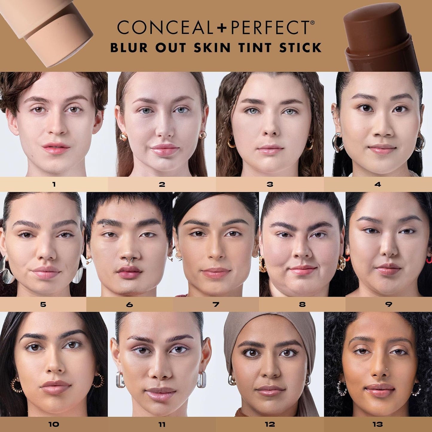 Milani Conceal + Perfect - Skin Tint Stick, Blur Out Tinted Moisturizer Makeup, Shade 015