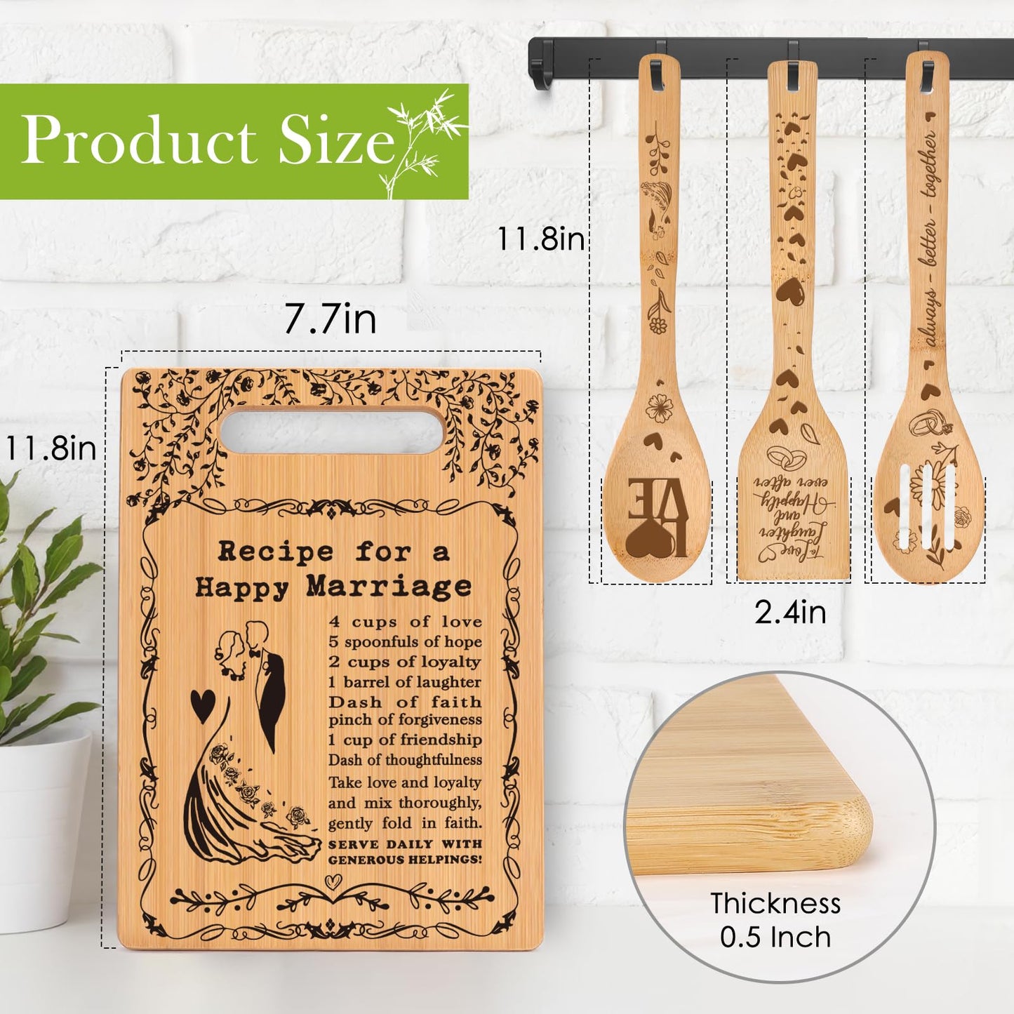Wedding Gifts for Couples Marriage Cutting Boards Anniversary Newlywed Gift for Friend Inspiring Marriage Gifts Bridal Shower Gifts for Bride Cutting Boards for the Kitchen